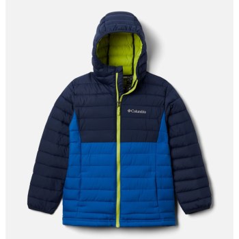 Chlapecké Bundy Columbia Powder Lite Hooded Světle Indigo Tmavě Blankyt QSTPDF809